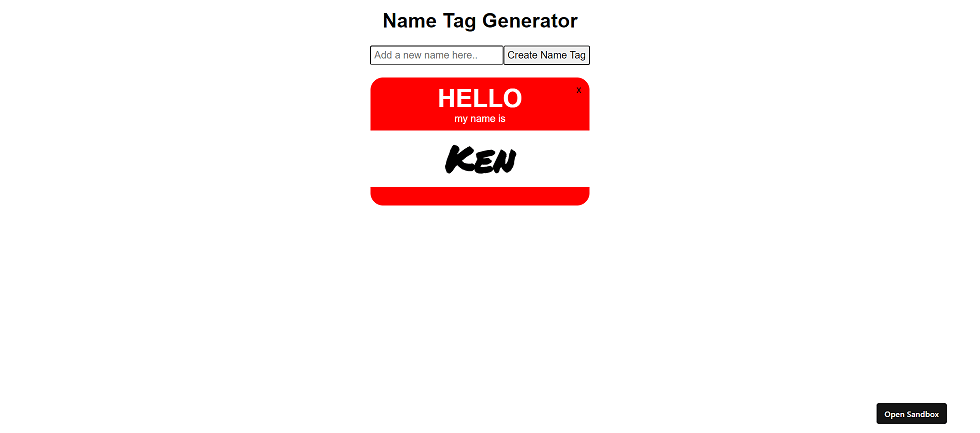 Name Tag Generator screenshot